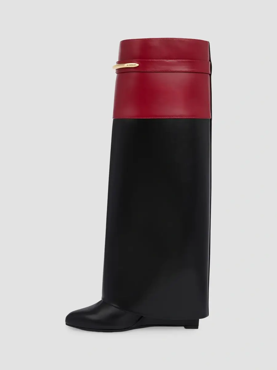 Givenchy Women's Shark Pinch Bicolor Boots in Leather - Black Burgundy | Thumbnail 3 Givenchy Women's Shark Pinch Bicolor Boots in Leather - Black Burgundy | Thumbnail 3