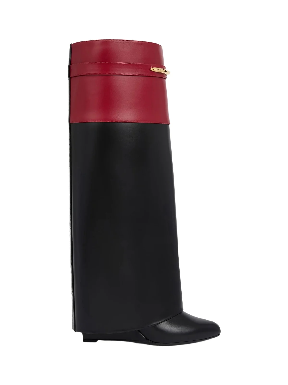 Givenchy Women's Shark Pinch Bicolor Boots in Leather - Black Burgundy