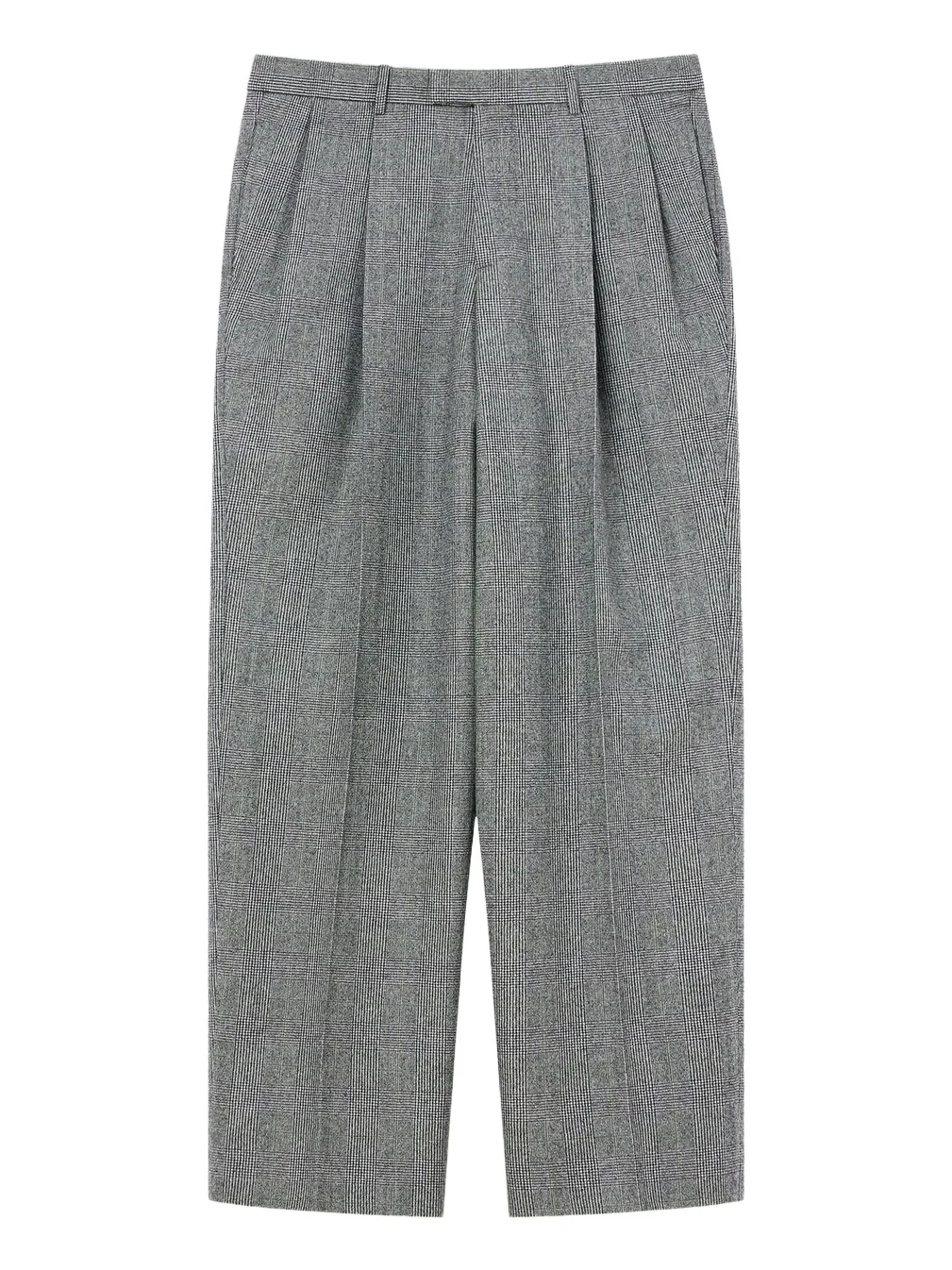 Givenchy Men's Double Pleated Checked Pants in Flannel - Grey