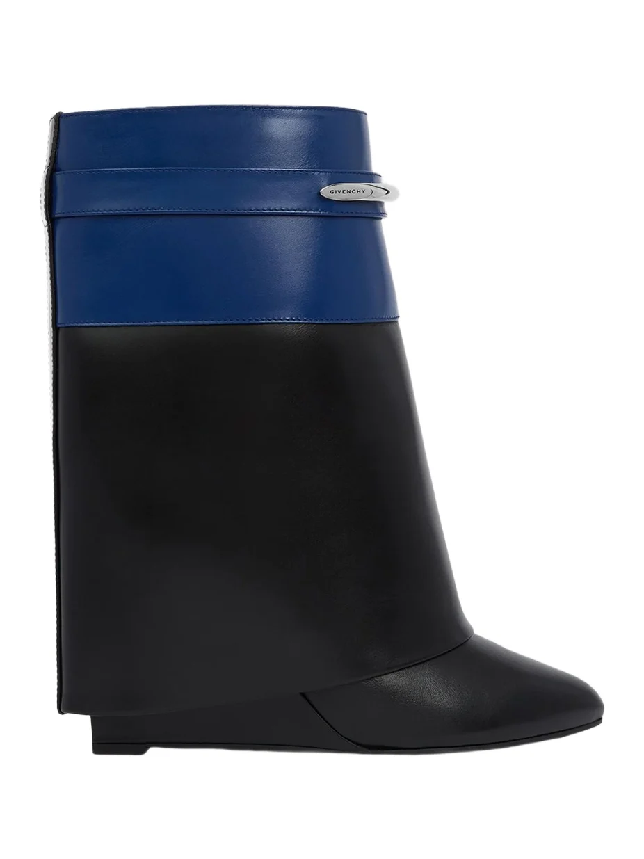 Givenchy Women's Shark Pinch Bicolor Ankle Boots in Leather - Black Blue