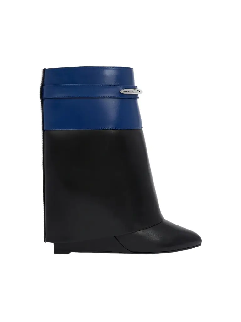 Givenchy Women's Shark Pinch Bicolor Ankle Boots in Leather - Black Blue