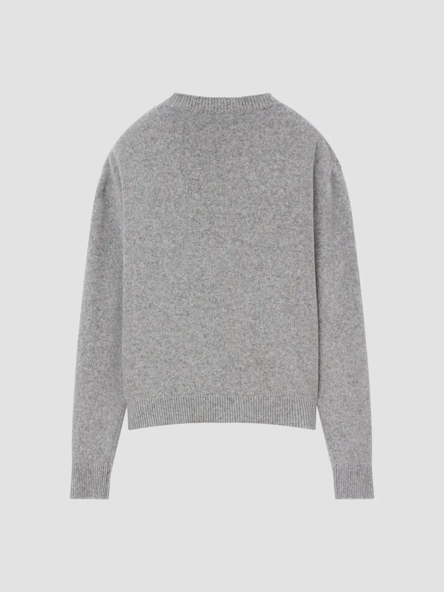 Givenchy Men's Sweater in Wool and Cashmere with Sequins - Light Grey Melange | Thumbnail 3 Givenchy Men's Sweater in Wool and Cashmere with Sequins - Light Grey Melange | Thumbnail 3
