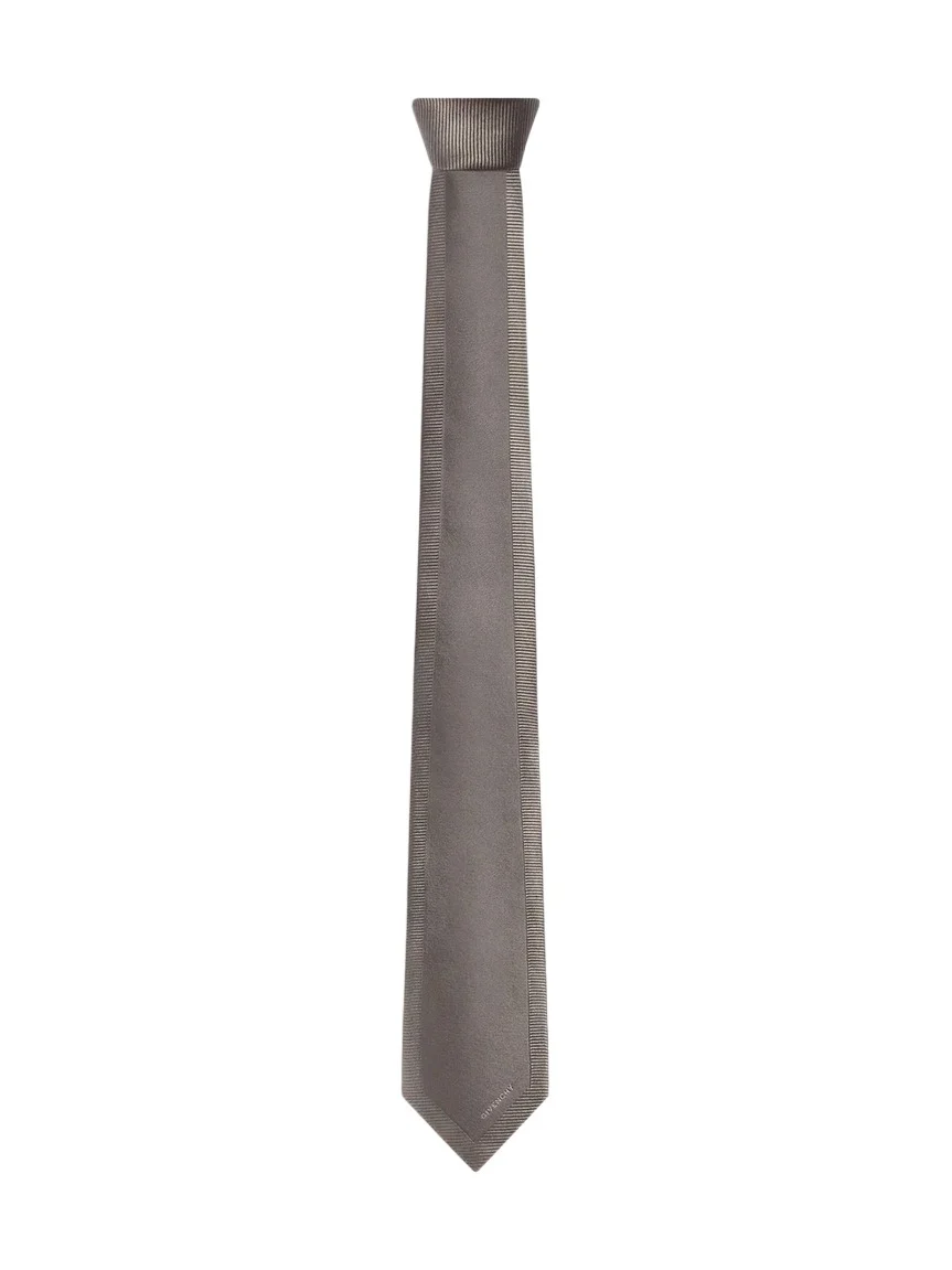 Givenchy Men's Tie in Silk with Jacquard Detail - Grey