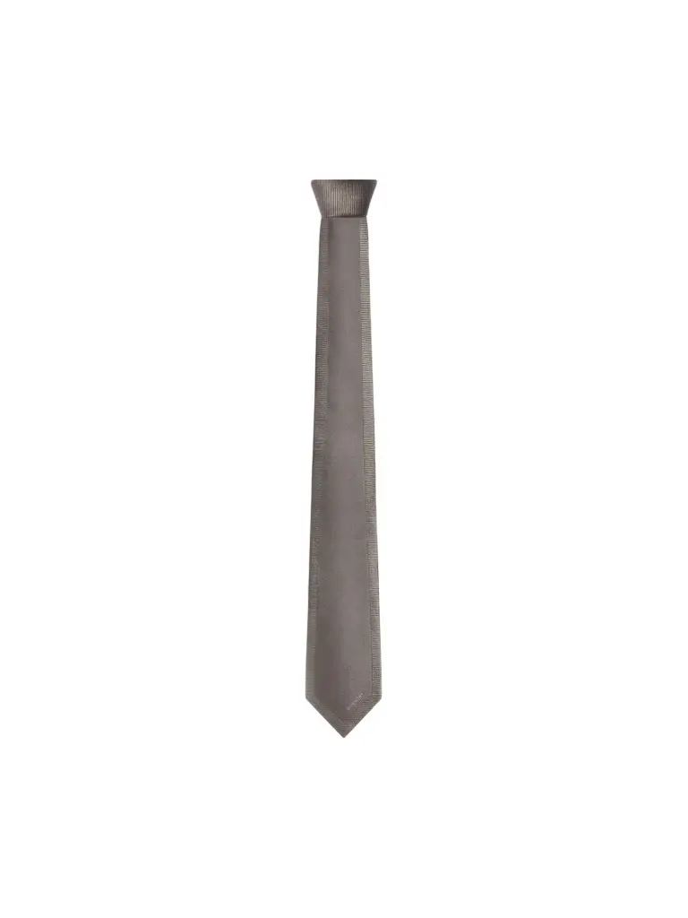 Men's Tie in Silk with Jacquard Detail - Grey Men's Tie in Silk with Jacquard Detail - Grey