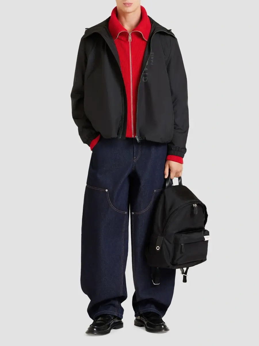 Givenchy Men's Windbreaker Jacket with Print - Black | Thumbnail 2