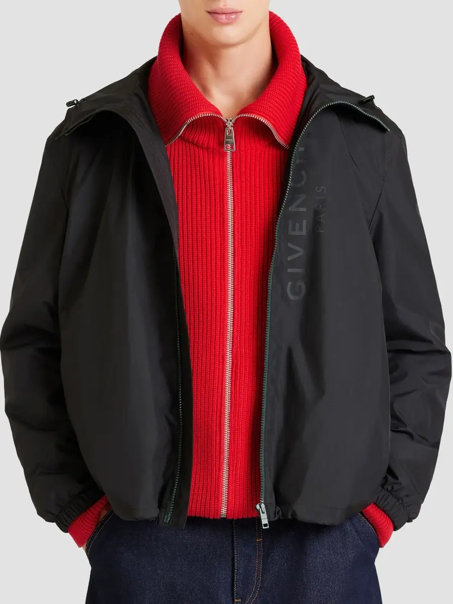 Givenchy Men's Windbreaker Jacket with Print - Black | Thumbnail 4
