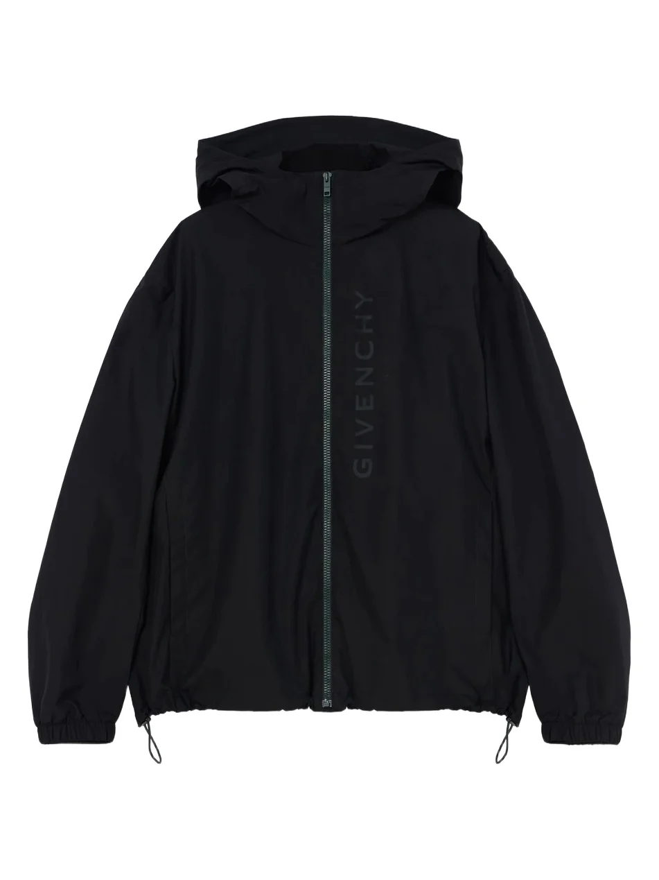 Givenchy Men's Windbreaker Jacket with Print - Black