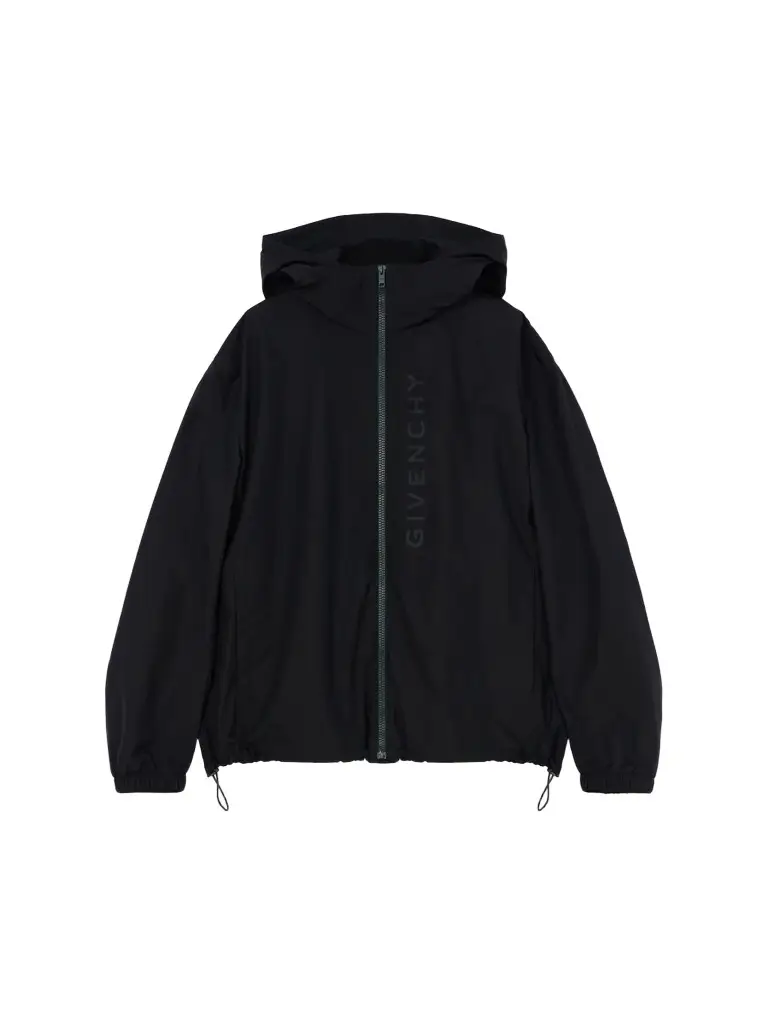 Givenchy Men's Windbreaker Jacket with Print - Black