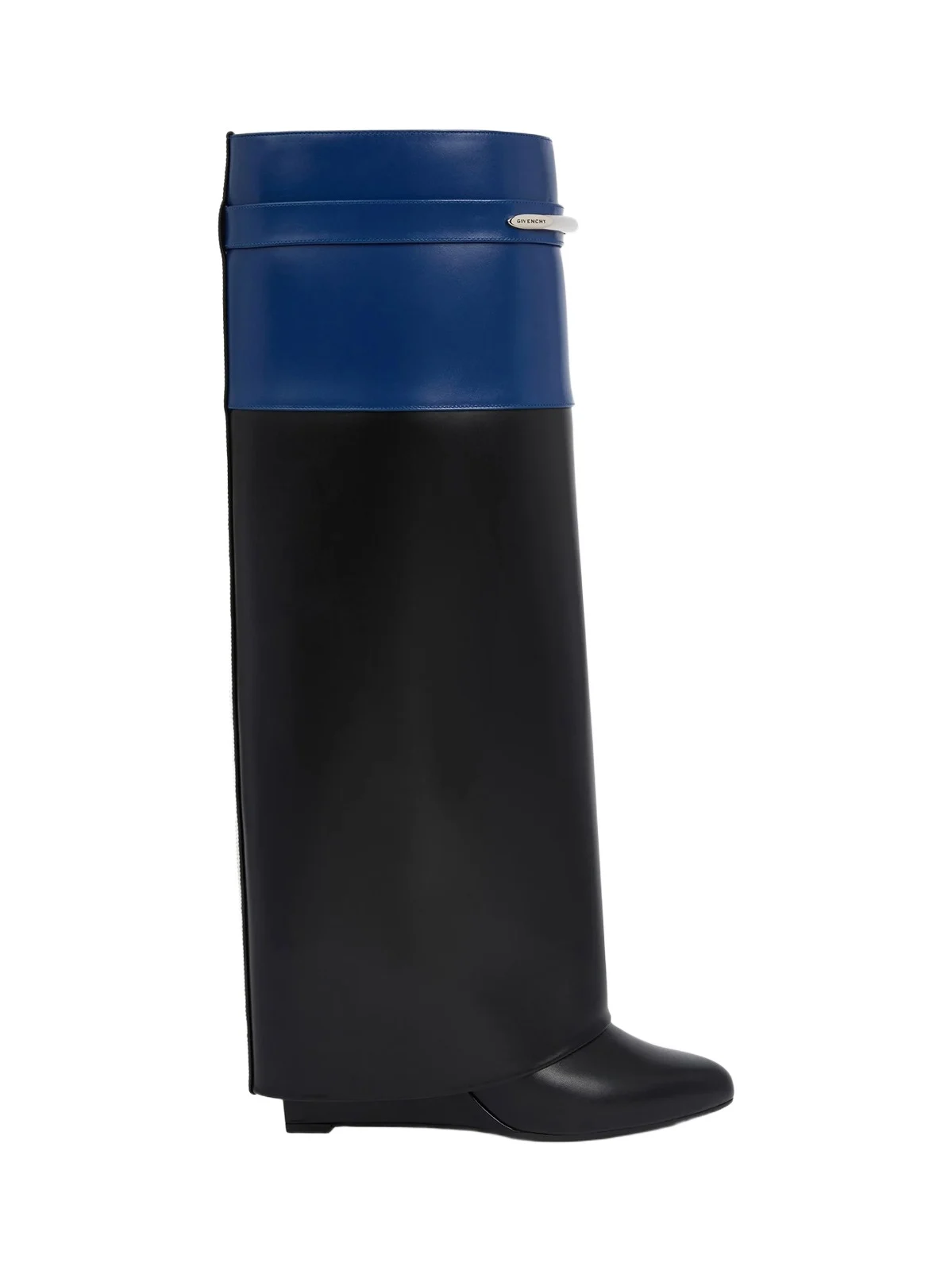 Givenchy Women's Shark Pinch Bicolor Boots in Leather - Black Blue