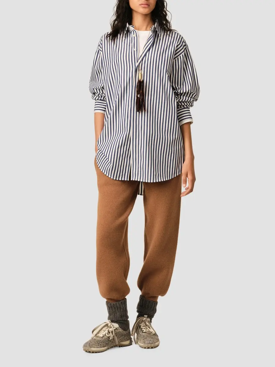 AMI PARIS Women's Striped Cotton Removable Collar Shirt | Thumbnail 2 AMI PARIS Women's Striped Cotton Removable Collar Shirt | Thumbnail 2
