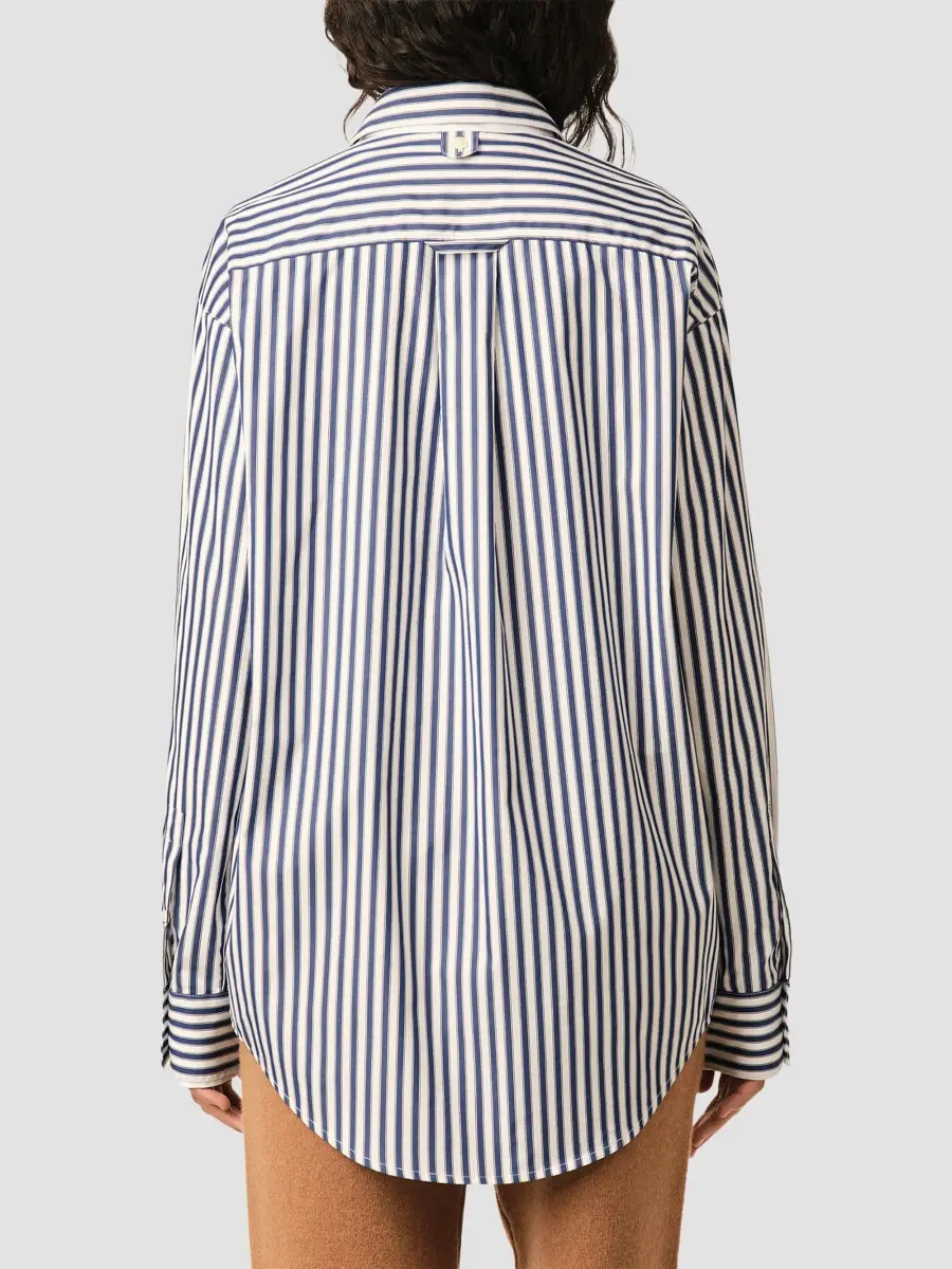 AMI PARIS Women's Striped Cotton Removable Collar Shirt | Thumbnail 3 AMI PARIS Women's Striped Cotton Removable Collar Shirt | Thumbnail 3