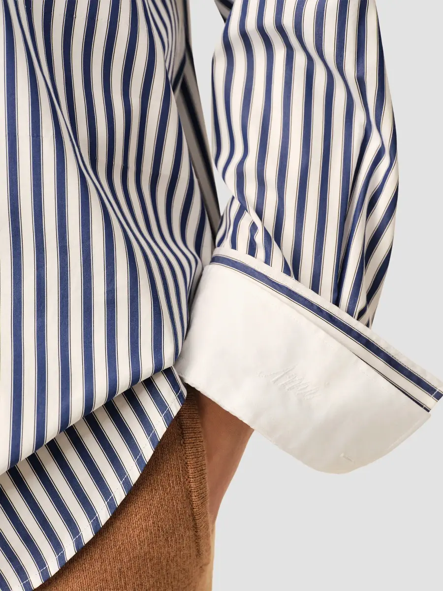 AMI PARIS Women's Striped Cotton Removable Collar Shirt | Thumbnail 5 AMI PARIS Women's Striped Cotton Removable Collar Shirt | Thumbnail 5
