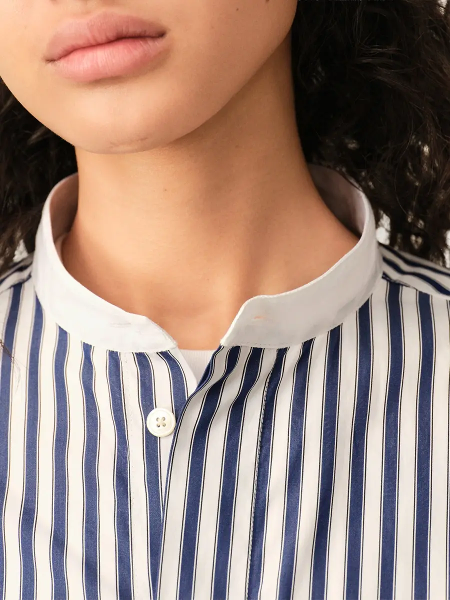 AMI PARIS Women's Striped Cotton Removable Collar Shirt | Thumbnail 6 AMI PARIS Women's Striped Cotton Removable Collar Shirt | Thumbnail 6