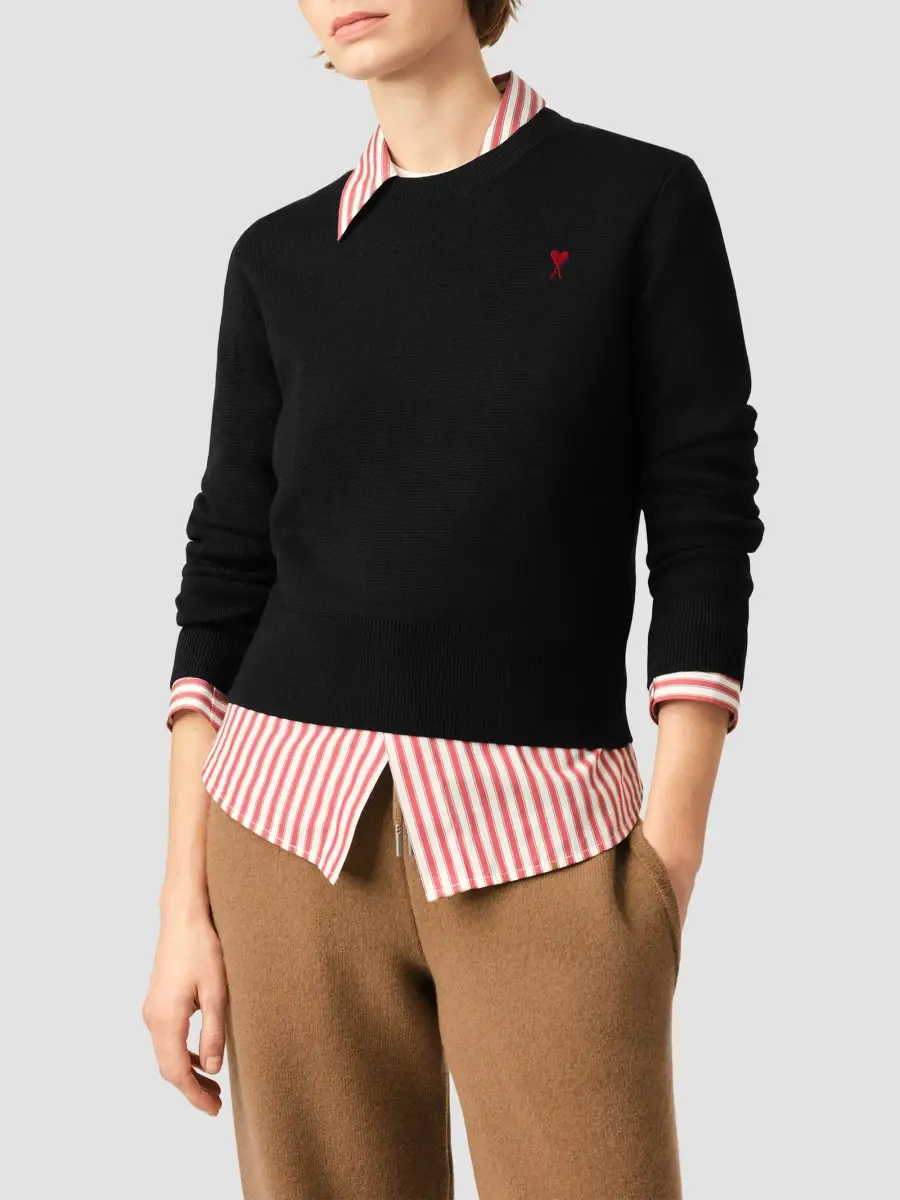 AMI PARIS Women's Ami De Coeur Crewneck Sweater | Thumbnail 4
