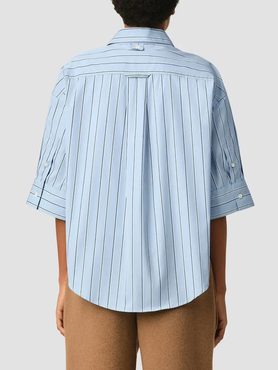 AMI PARIS Women's Embossed Ami De Coeur Striped Cotton Shirt | Thumbnail 3 AMI PARIS Women's Embossed Ami De Coeur Striped Cotton Shirt | Thumbnail 3