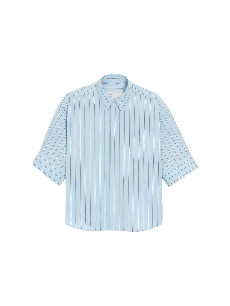 Women's Embossed Ami De Coeur Striped Cotton Shirt