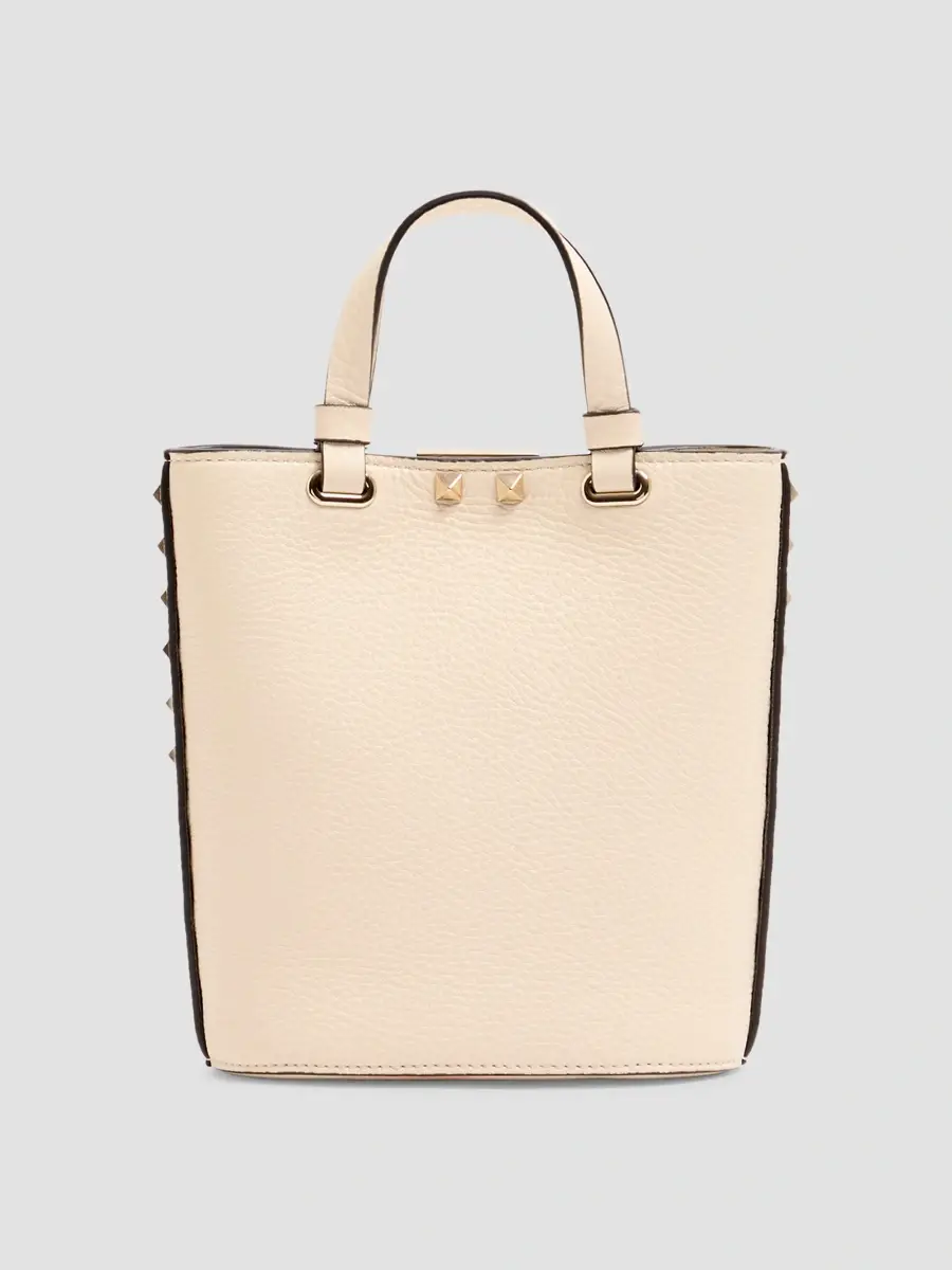 Valentino Women's Rockstud MiniTote Bag in Grainy Calfskin - Ivory | Thumbnail 2 Valentino Women's Rockstud MiniTote Bag in Grainy Calfskin - Ivory | Thumbnail 2