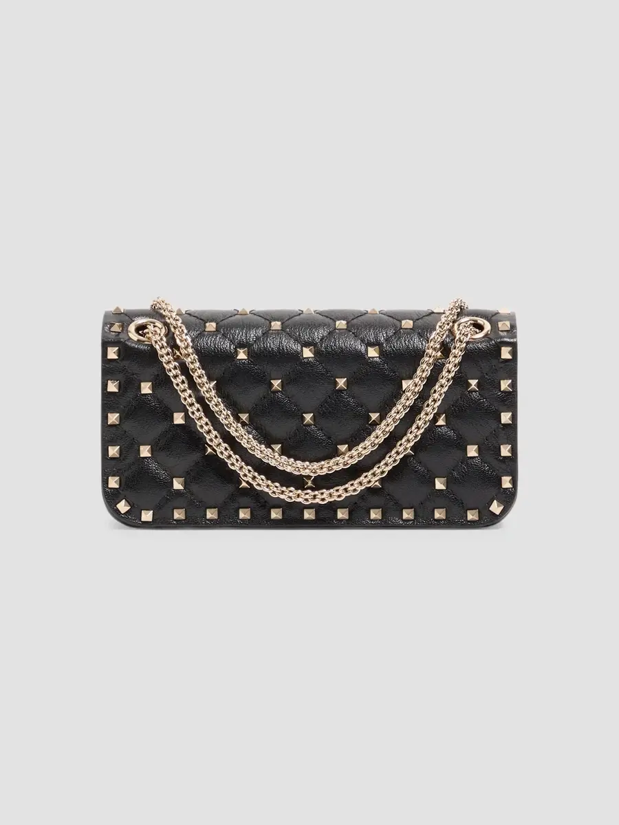 Valentino Women's Rockstud Spike Small Shoulder Bag in Kidskin - Black | Thumbnail 2 Valentino Women's Rockstud Spike Small Shoulder Bag in Kidskin - Black | Thumbnail 2