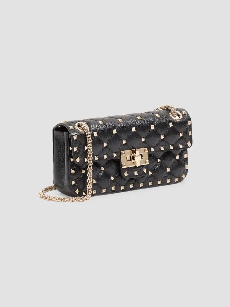 Valentino Women's Rockstud Spike Small Shoulder Bag in Kidskin - Black | Thumbnail 3 Valentino Women's Rockstud Spike Small Shoulder Bag in Kidskin - Black | Thumbnail 3