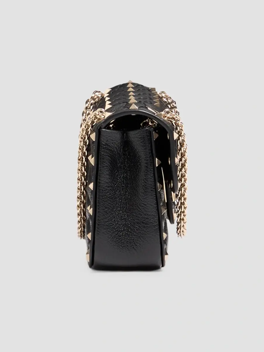 Valentino Women's Rockstud Spike Small Shoulder Bag in Kidskin - Black | Thumbnail 4 Valentino Women's Rockstud Spike Small Shoulder Bag in Kidskin - Black | Thumbnail 4