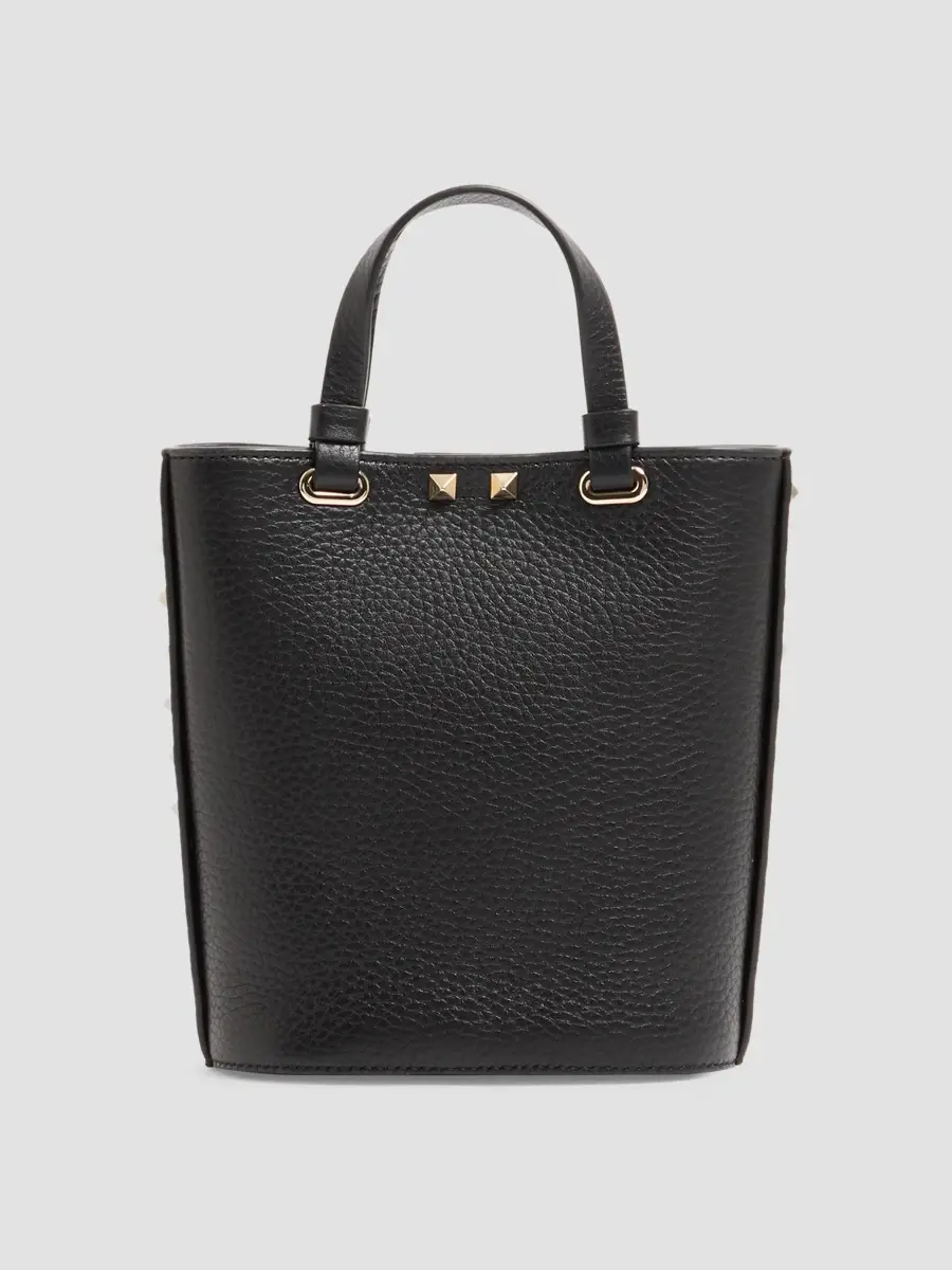 Valentino Women's Rockstud MiniTote Bag in Grainy Calfskin - Black | Thumbnail 2 Valentino Women's Rockstud MiniTote Bag in Grainy Calfskin - Black | Thumbnail 2
