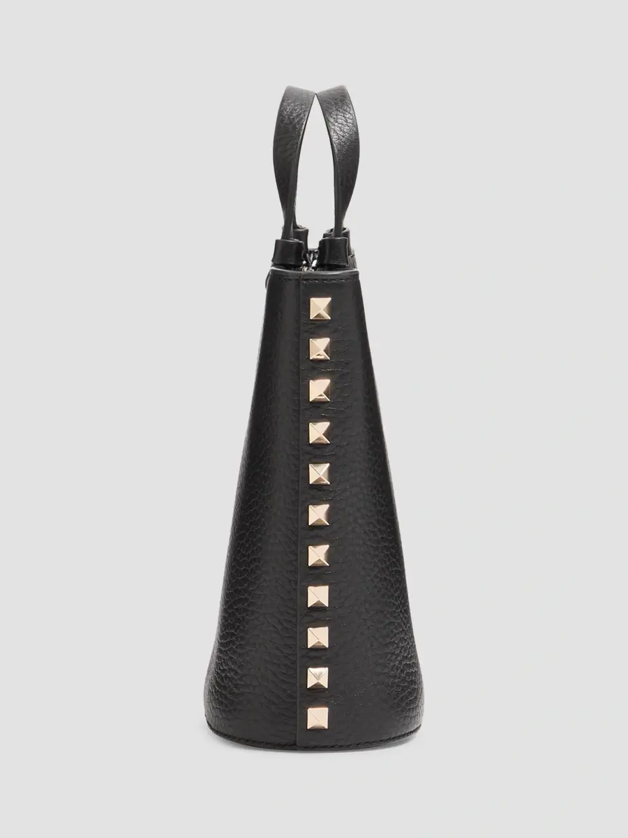 Valentino Women's Rockstud MiniTote Bag in Grainy Calfskin - Black | Thumbnail 4 Valentino Women's Rockstud MiniTote Bag in Grainy Calfskin - Black | Thumbnail 4