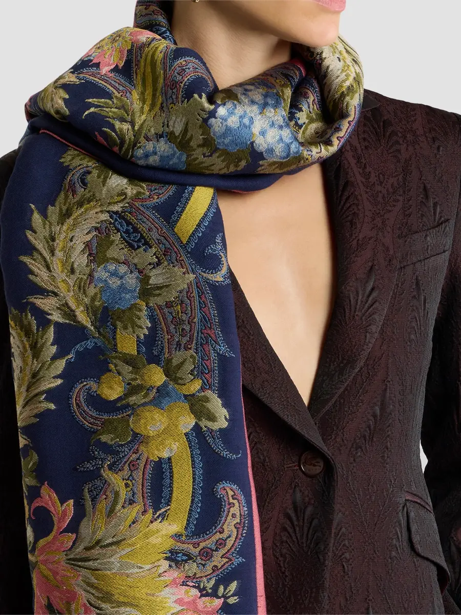 Etro Women's Floral Jacquard Wool-Blend Scarf | Thumbnail 2