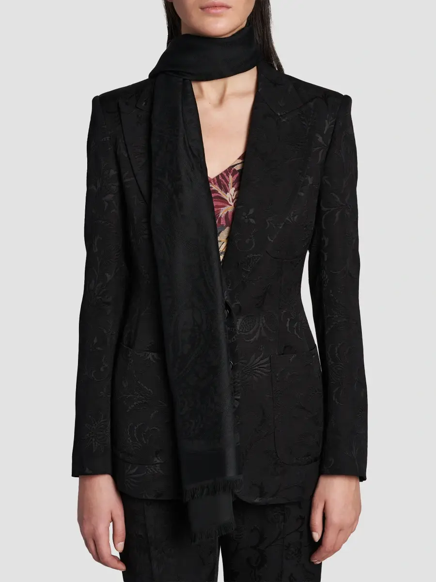 Etro Women's Paisley Jacquard Silk-Wool Scarf | Thumbnail 2