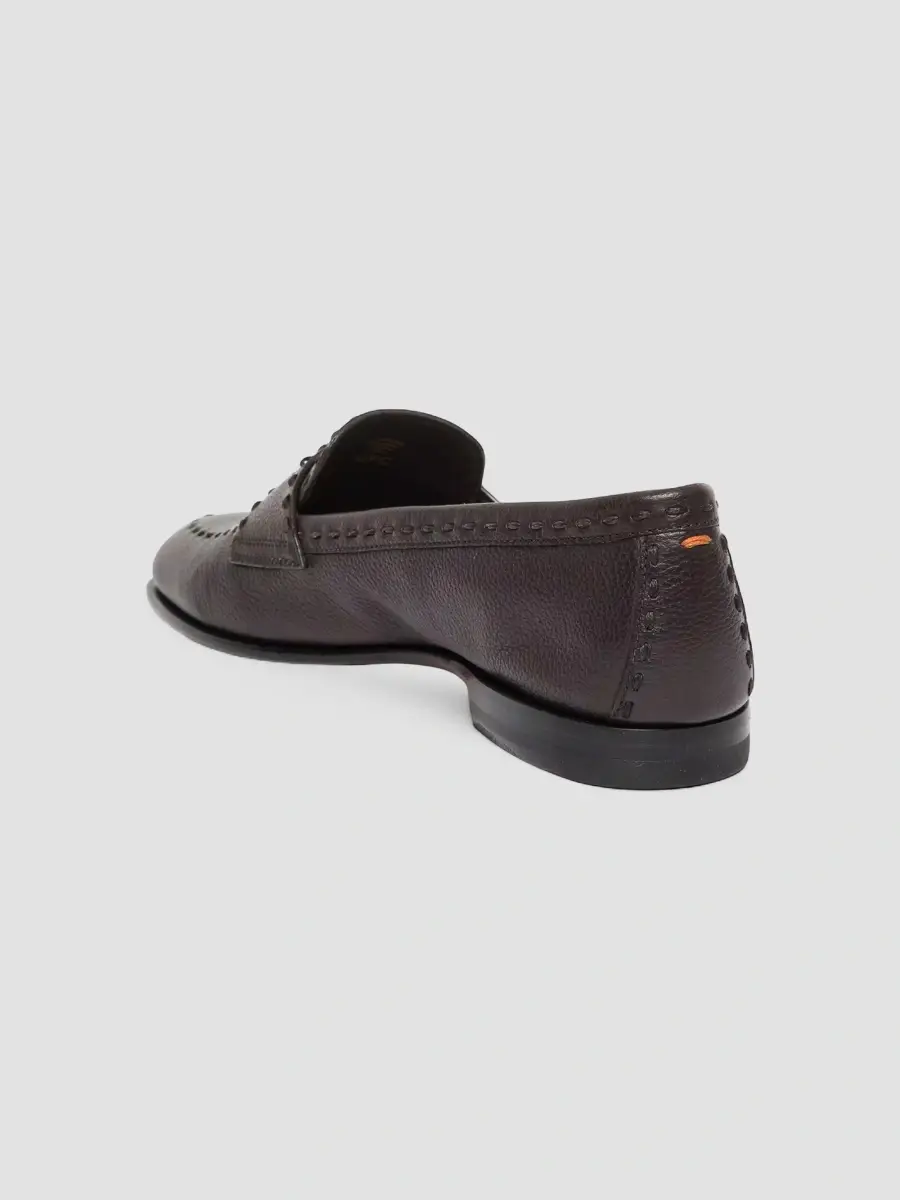 Santoni Women's Topstitched Leather Penny Loafers | Thumbnail 3