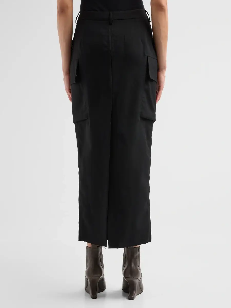 Rick Owens Women's Firbanks Wool Pencil Midi Skirt | Thumbnail 3 Rick Owens Women's Firbanks Wool Pencil Midi Skirt | Thumbnail 3