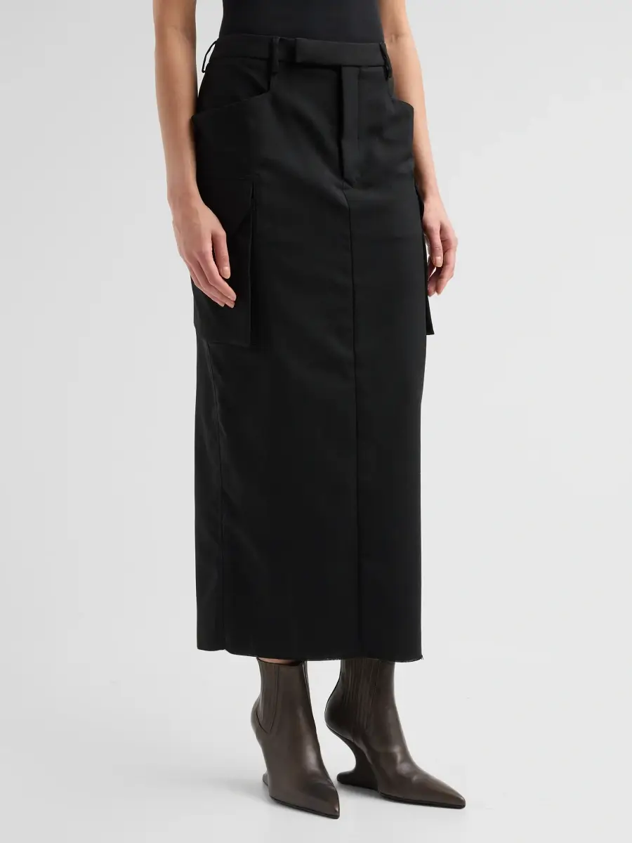 Rick Owens Women's Firbanks Wool Pencil Midi Skirt | Thumbnail 4 Rick Owens Women's Firbanks Wool Pencil Midi Skirt | Thumbnail 4