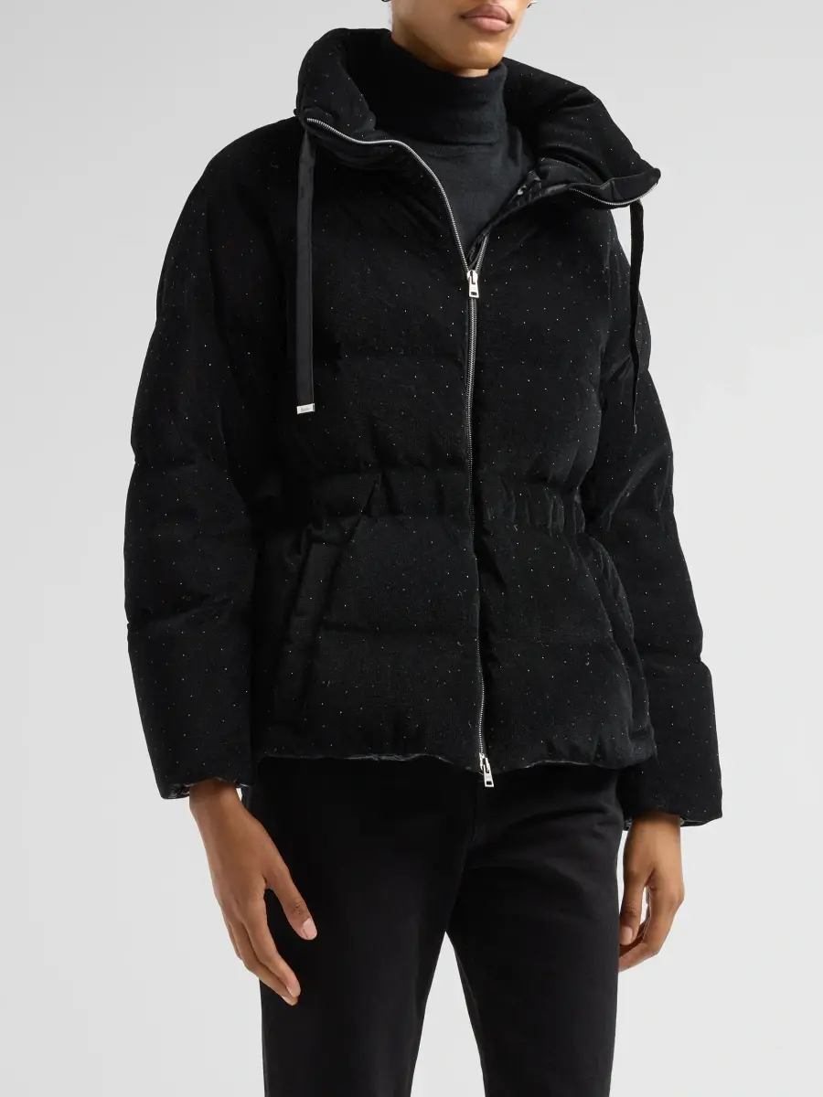 HERNO Women's Shiny Velvet Short Puffer Jacket | Thumbnail 4 HERNO Women's Shiny Velvet Short Puffer Jacket | Thumbnail 4