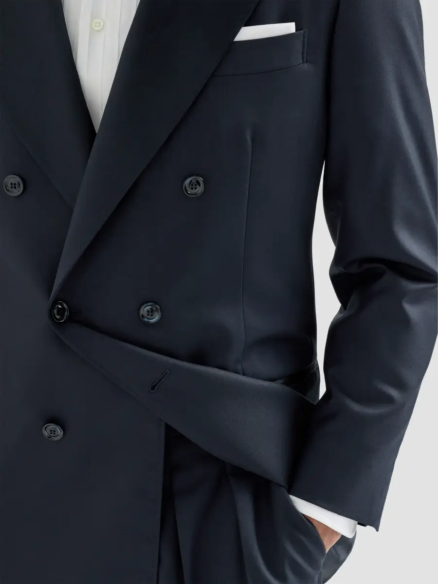 Brunello Cucinelli Men's Lightweight Virgin Wool and Silk Twill Tuxedo | Thumbnail 5 Brunello Cucinelli Men's Lightweight Virgin Wool and Silk Twill Tuxedo | Thumbnail 5