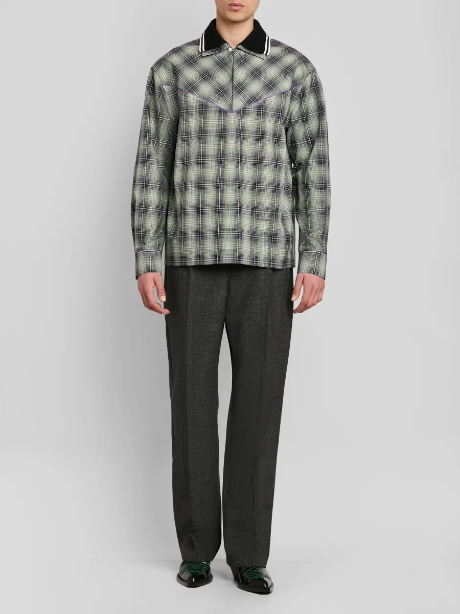 Marni Men's Check Cotton Poplin Shirt | Thumbnail 2 Marni Men's Check Cotton Poplin Shirt | Thumbnail 2