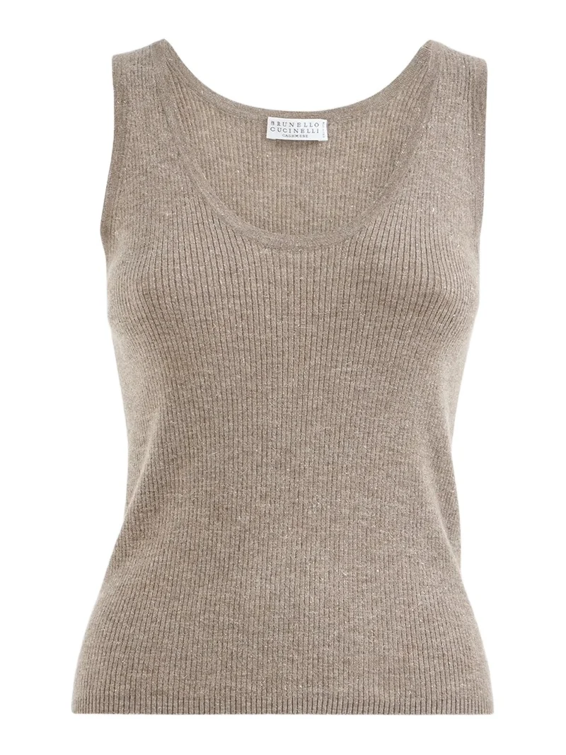 Women's Sparkling Cashmere and Viscose Rib Knit Top Women's Sparkling Cashmere and Viscose Rib Knit Top