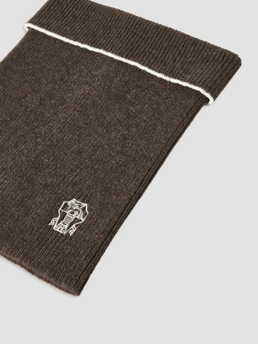 Brunello Cucinelli Men's Cashmere Rib Knit Neck Warmer | Thumbnail 2 Brunello Cucinelli Men's Cashmere Rib Knit Neck Warmer | Thumbnail 2