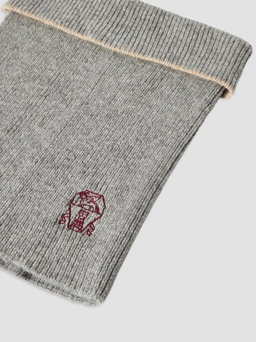 Brunello Cucinelli Men's Cashmere Rib Knit Neck Warmer | Thumbnail 2 Brunello Cucinelli Men's Cashmere Rib Knit Neck Warmer | Thumbnail 2