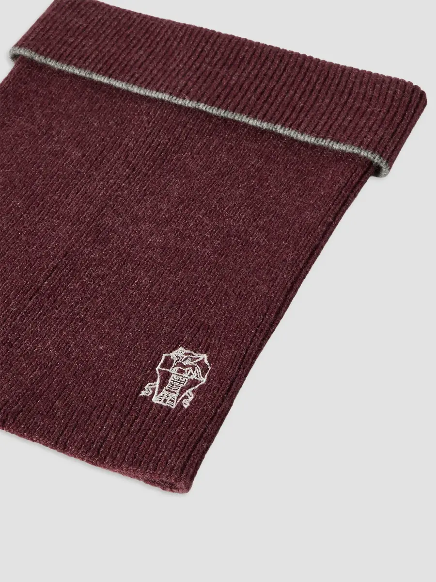 Brunello Cucinelli Men's Cashmere Rib Knit Neck Warmer | Thumbnail 2 Brunello Cucinelli Men's Cashmere Rib Knit Neck Warmer | Thumbnail 2