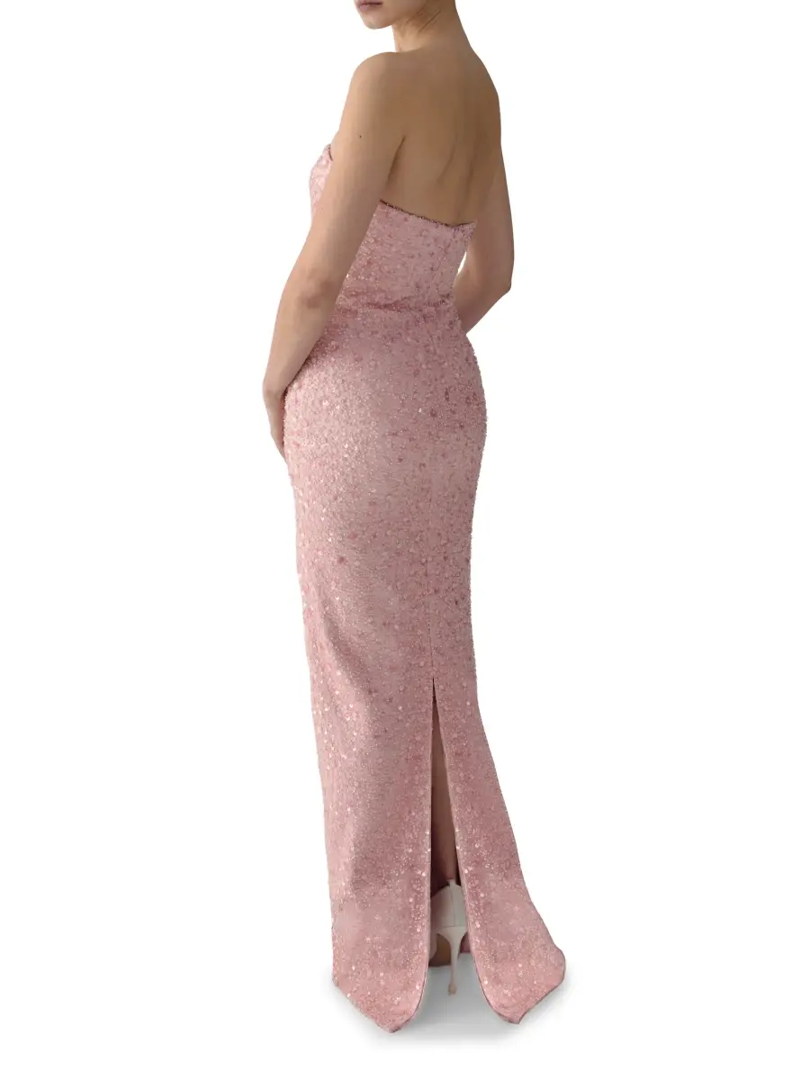 The New Arrivals Ilkyaz Ozel Women's Nara Sequinned Strapless Maxi Dress | Thumbnail 2