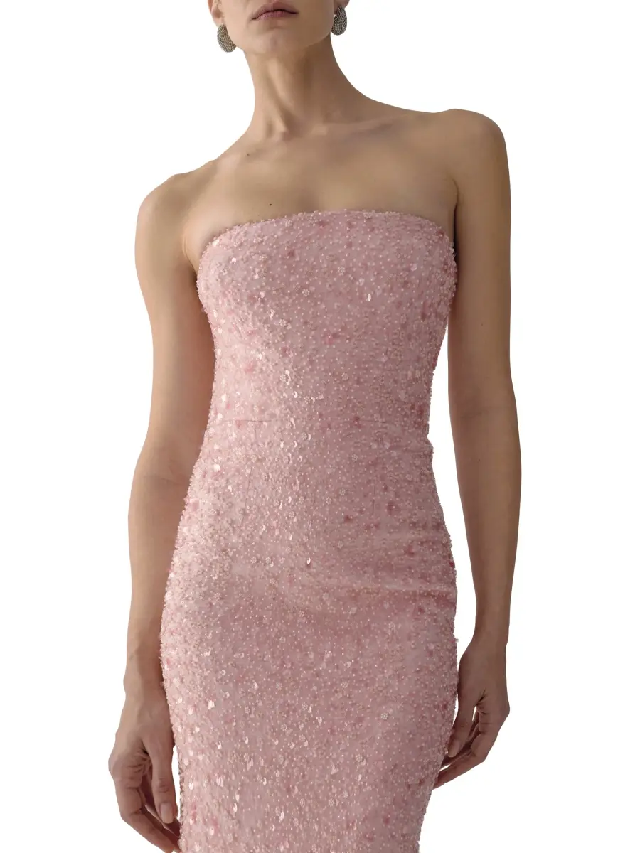 The New Arrivals Ilkyaz Ozel Women's Nara Sequinned Strapless Maxi Dress | Thumbnail 3