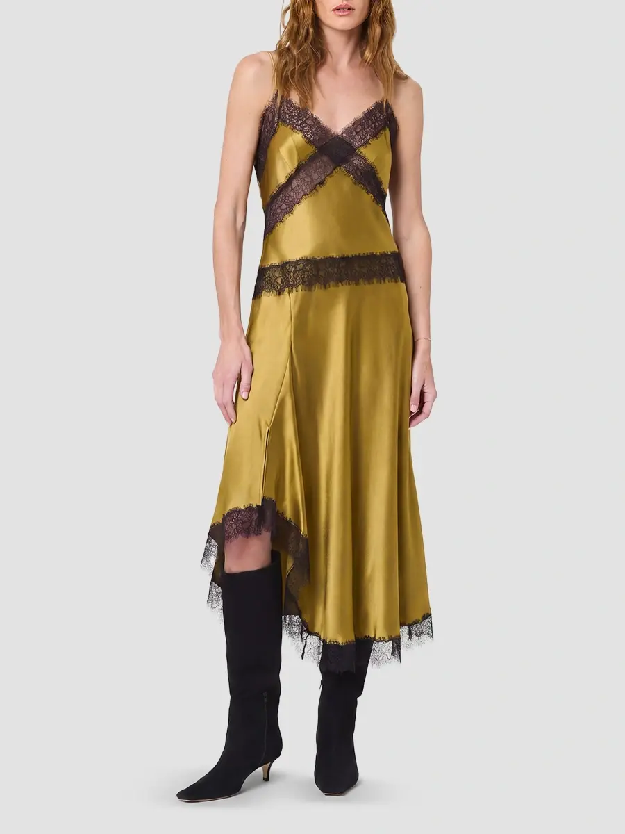 Nicholas the Label Women's London Satin Lace-Trim Asymmetric Skirt | Thumbnail 2 Nicholas the Label Women's London Satin Lace-Trim Asymmetric Skirt | Thumbnail 2