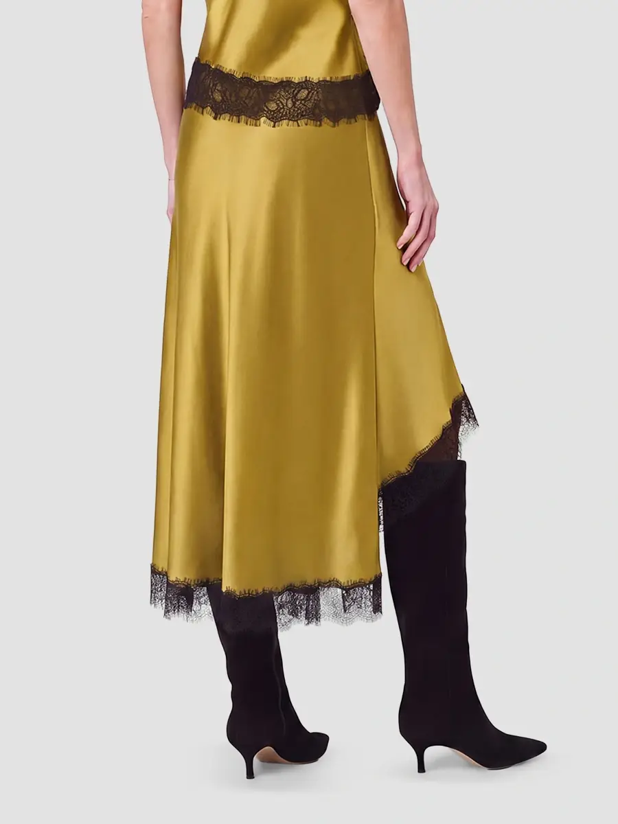 Nicholas the Label Women's London Satin Lace-Trim Asymmetric Skirt | Thumbnail 3 Nicholas the Label Women's London Satin Lace-Trim Asymmetric Skirt | Thumbnail 3