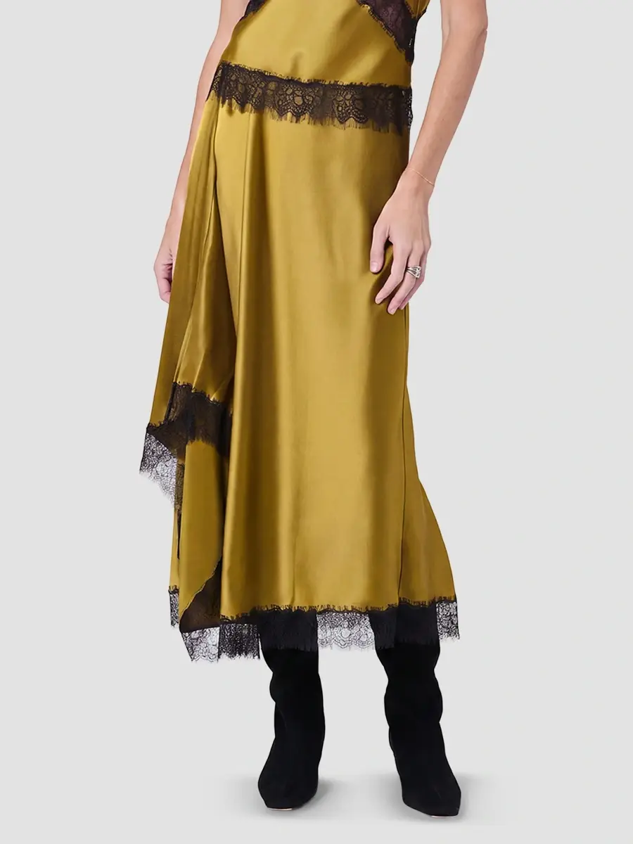 Nicholas the Label Women's London Satin Lace-Trim Asymmetric Skirt | Thumbnail 5 Nicholas the Label Women's London Satin Lace-Trim Asymmetric Skirt | Thumbnail 5