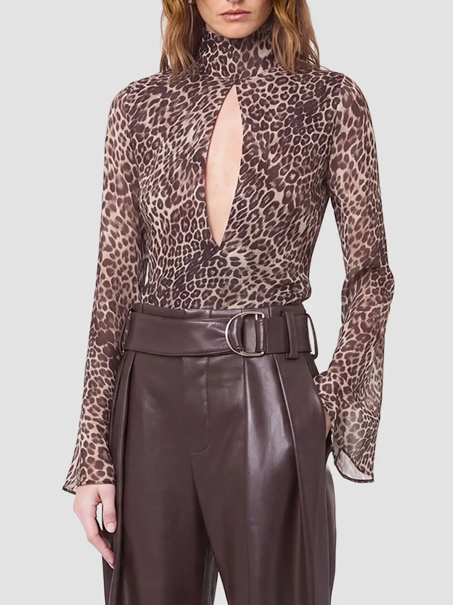 Nicholas the Label Women's Celeste Leopard Print Slash Top | Thumbnail 4 Nicholas the Label Women's Celeste Leopard Print Slash Top | Thumbnail 4