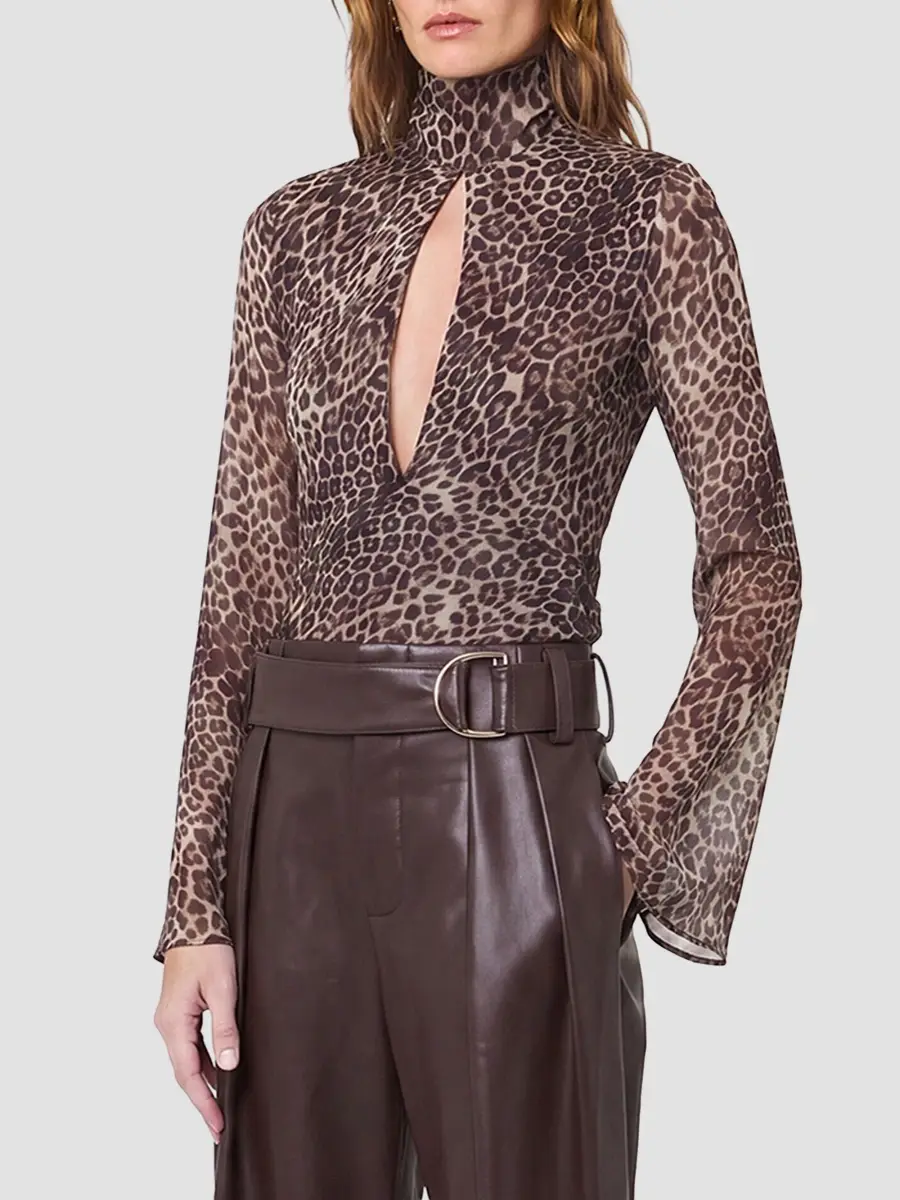 Nicholas the Label Women's Celeste Leopard Print Slash Top | Thumbnail 5 Nicholas the Label Women's Celeste Leopard Print Slash Top | Thumbnail 5