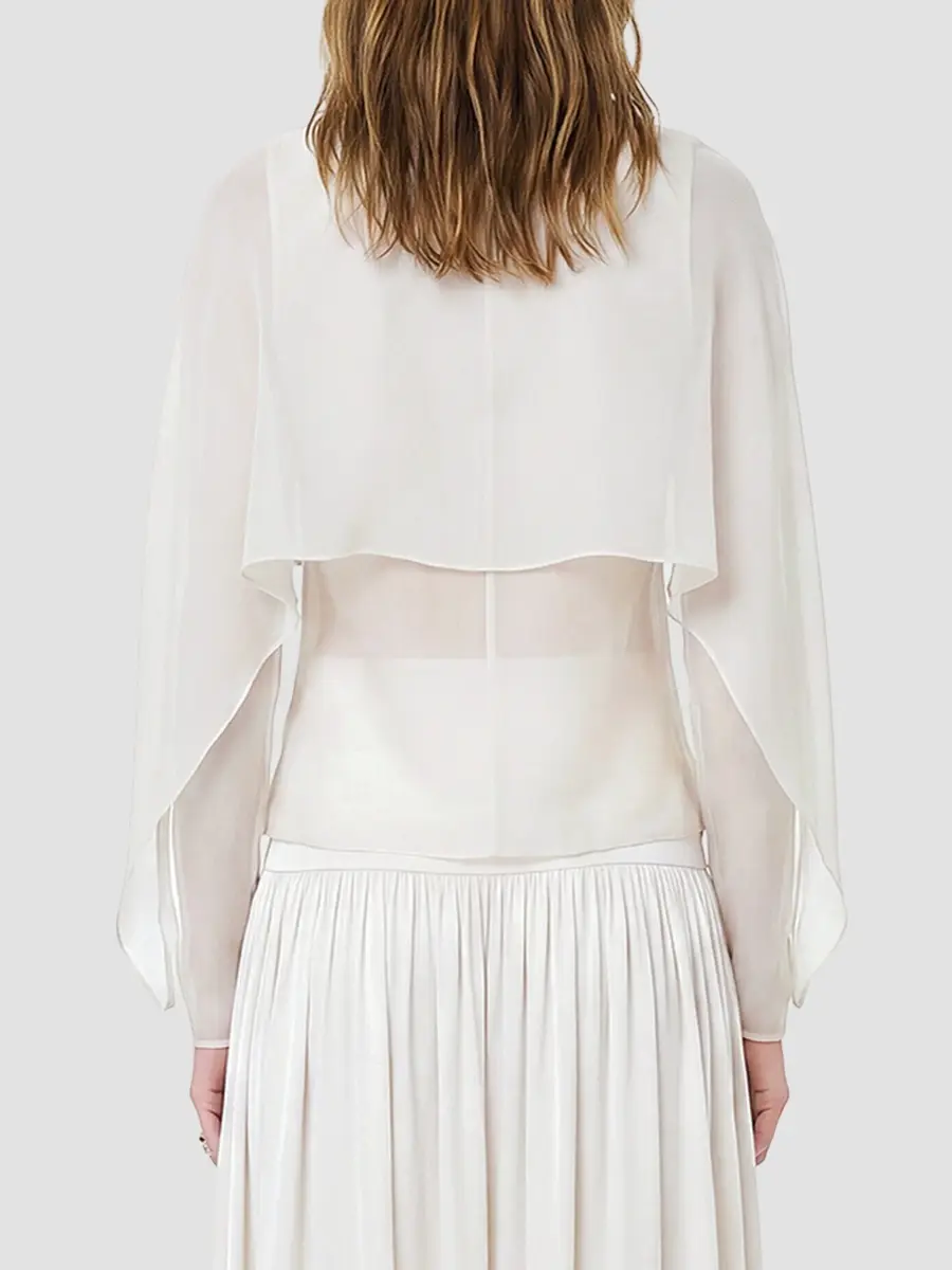 Nicholas the Label Women's Dahlia Georgette Cape Blouse | Thumbnail 3 Nicholas the Label Women's Dahlia Georgette Cape Blouse | Thumbnail 3