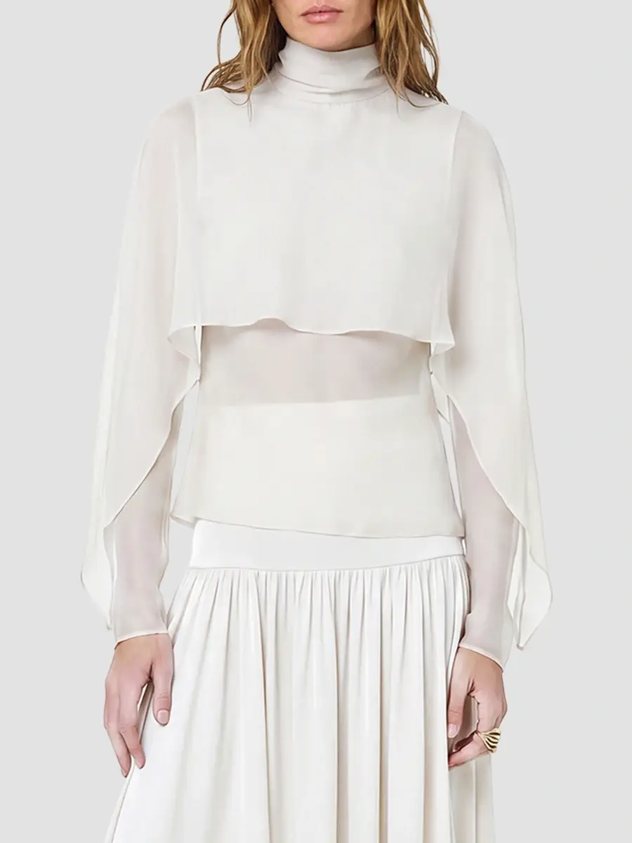 Nicholas the Label Women's Dahlia Georgette Cape Blouse | Thumbnail 4 Nicholas the Label Women's Dahlia Georgette Cape Blouse | Thumbnail 4