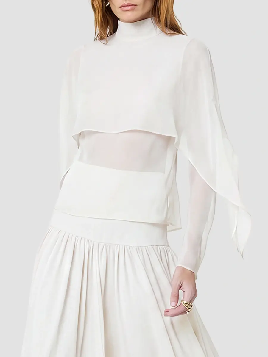 Nicholas the Label Women's Dahlia Georgette Cape Blouse | Thumbnail 5 Nicholas the Label Women's Dahlia Georgette Cape Blouse | Thumbnail 5
