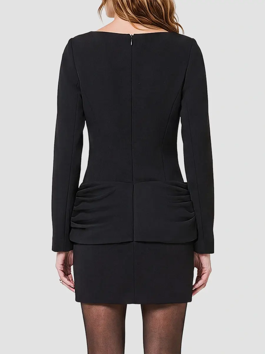 Nicholas the Label Women's Olivia Boatneck Ruched Mini Dress | Thumbnail 3 Nicholas the Label Women's Olivia Boatneck Ruched Mini Dress | Thumbnail 3