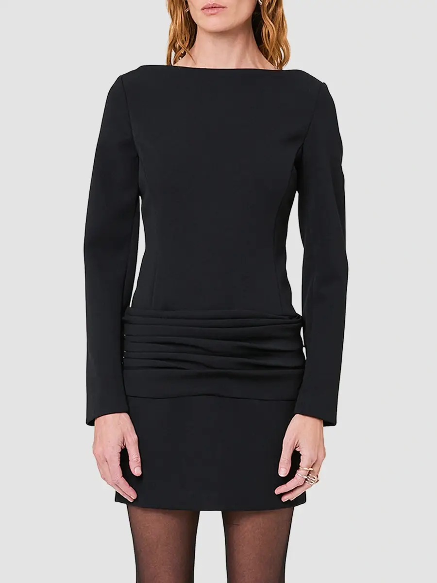 Nicholas the Label Women's Olivia Boatneck Ruched Mini Dress | Thumbnail 4 Nicholas the Label Women's Olivia Boatneck Ruched Mini Dress | Thumbnail 4